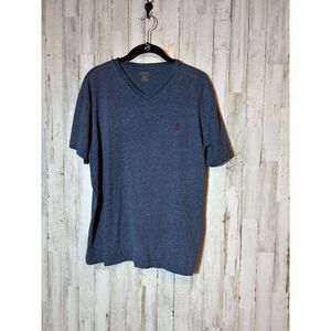 Mens V Neck Jersey Polo Ralph Lauren Size Medium‎ - Blue